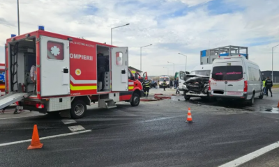 Un accident rutier grav a avut loc în această după-amiaza în municipiul Sibiu/ Foto: ISU Sibiu