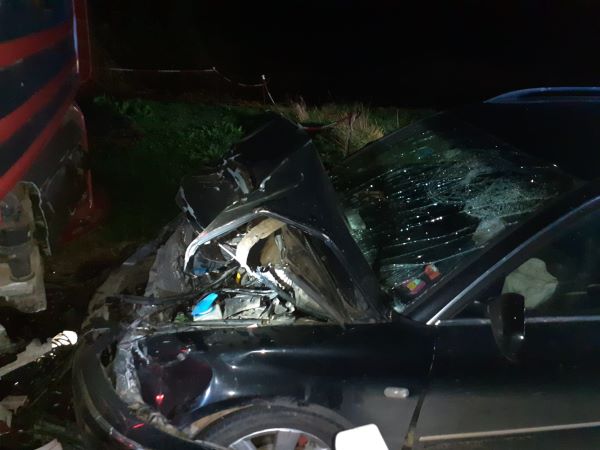 Un accident rutier a avut loc, vineri, în localitatea clujeană Ghirișu Român/ Foto: ISU Cluj