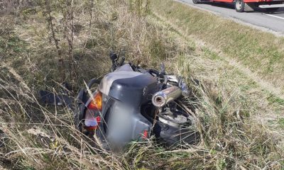 Accident între o autoutilitară și un motociclu / Foto: ISU Cluj
