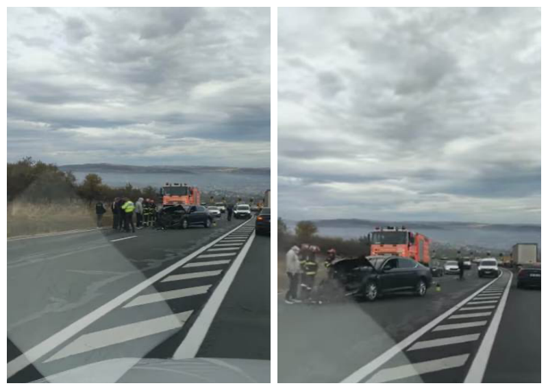 Accident pe DN1 – E60, în apropierea localității Feleacu! O mașină a fost proiectată pe sensul opus de mers în urma impactului