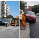 Două mașini parcate blochează lucrările Electrica din Mănăștur - FOTO