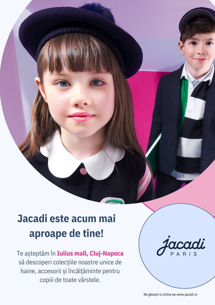 Dragi părinți și micuți entuziaști, sunteți așteptați la Marea Deschidere Jacadi în Iulius Mall Cluj-Napoca! (P)