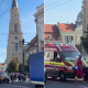 O bătrână s-a prăbușit pe drum când a văzut că se apropie ambulanța / Foto: Info Trafic Cluj-Napoca - Facebook