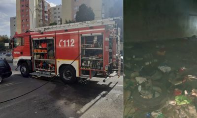 Incendiu la un bloc din Mănăștur / Foto: ISU Cluj