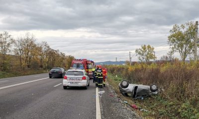 Accident cu o mașină în Jucu / Foto: ISU Cluj