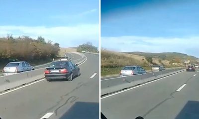 Pericol public! Două mașini filmate cum circulă pe contrasens pe Turda-Cluj