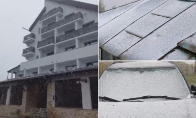Prima ninsoare în sezon în România a avut loc în octombrie 2023 / Foto: Facebook: Meteoplus și Hotel Alpin Rarau