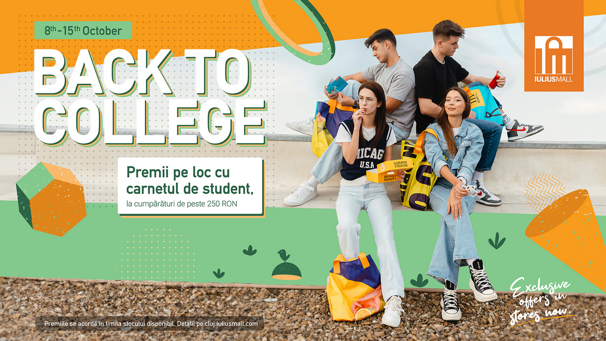 „Back to College” cu Iulius Mall! Vino să vezi ce surprize ți-am pregătit în Welcome Pack-ul studențesc!