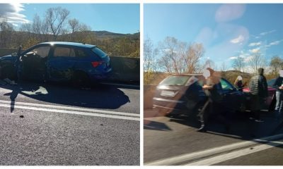 ACCIDENT cu trei mașini pe un drum din Cluj. O șoferiță de 22 de ani a intrat pe contrasens