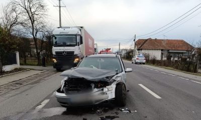 Un accident rutier s-a produs, vineri dimineață, în satul Nima/ Foto: ISU Cluj