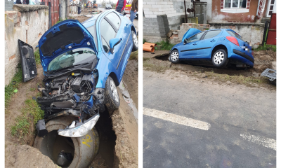 Accident în Mănășturel, Cluj! A scăpat mașina de sub control, șoferul de 19 ani era preocupat de alte activități