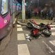 Accident intre un moticiclist si un tramvai sub Podul Calvaria - FOTO