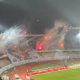 Artificii la meciul „U” și CFR Cluj din Cupa României/ Foto: monitorulcj.ro