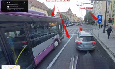 Cluj - Un șofer îi trage de urechi pe cei care nu se încadrează bine în intersecția Calea Motilor cu Petru Maior - FOTO