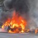 O mașină a fost cuprinsă de flăcări în Feleacu! A ars ca o torță