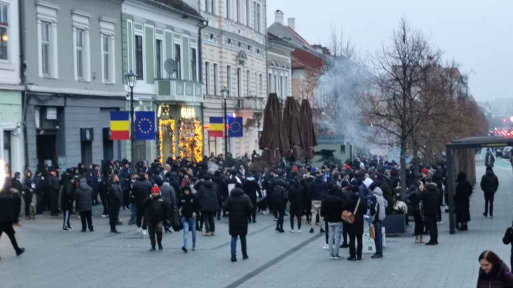 Fanii Universității Cluj pregătesc Derby-ul cu CFR în centrul orașului