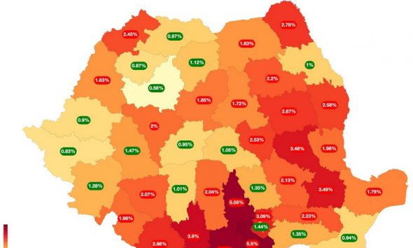 Harta Șpăgii în spitalele din România, în luna noiembrie 2023 / Sursă: graphs.ro