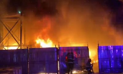 Incendiu puternic la un complex comercial de lângă Iulius Mall/Foto: ISU Cluj