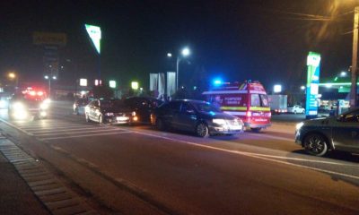 Accident rutier la intrare în municipiul Dej/Foto: ISU Cluj
