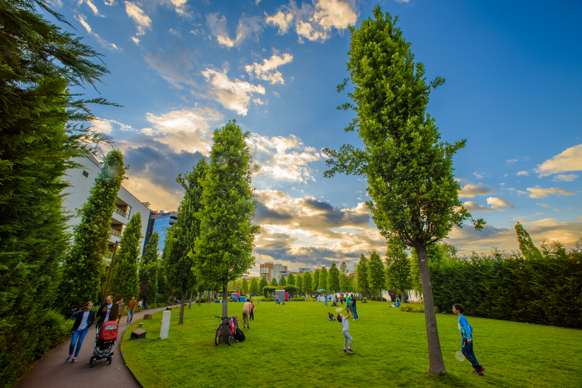 Iulius Parc Cluj-Napoca cu lac Gheorgheni, arbori ornamentali și zone verzi