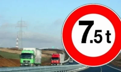 Indicator rutier interzicere trafic greu la intrarea în Cluj-Napoca
