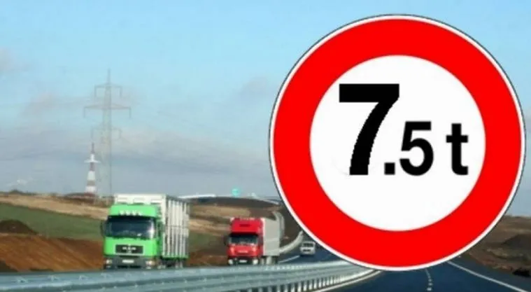 Indicator rutier interzicere trafic greu la intrarea în Cluj-Napoca