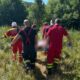 Pompieri și elicopter SMURD în Oșorhel la intervenție pentru intoxicație cu monoxid de carbon