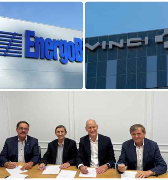 Logo-urile Vinci Energies și EnergoBit, simbolizând o tranzacție de peste 100 milioane euro