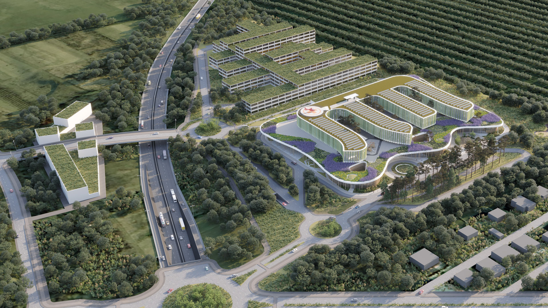 Randare 3D a viitorului Spital Pediatric Monobloc din Cluj