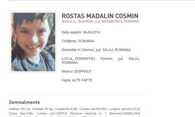 Dispariție copil 11 ani Sălaj, alertă RO-ALERT emisă de poliție