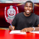 Kurt Zouma în tricoul CFR Cluj, la prezentarea oficială în Gruia