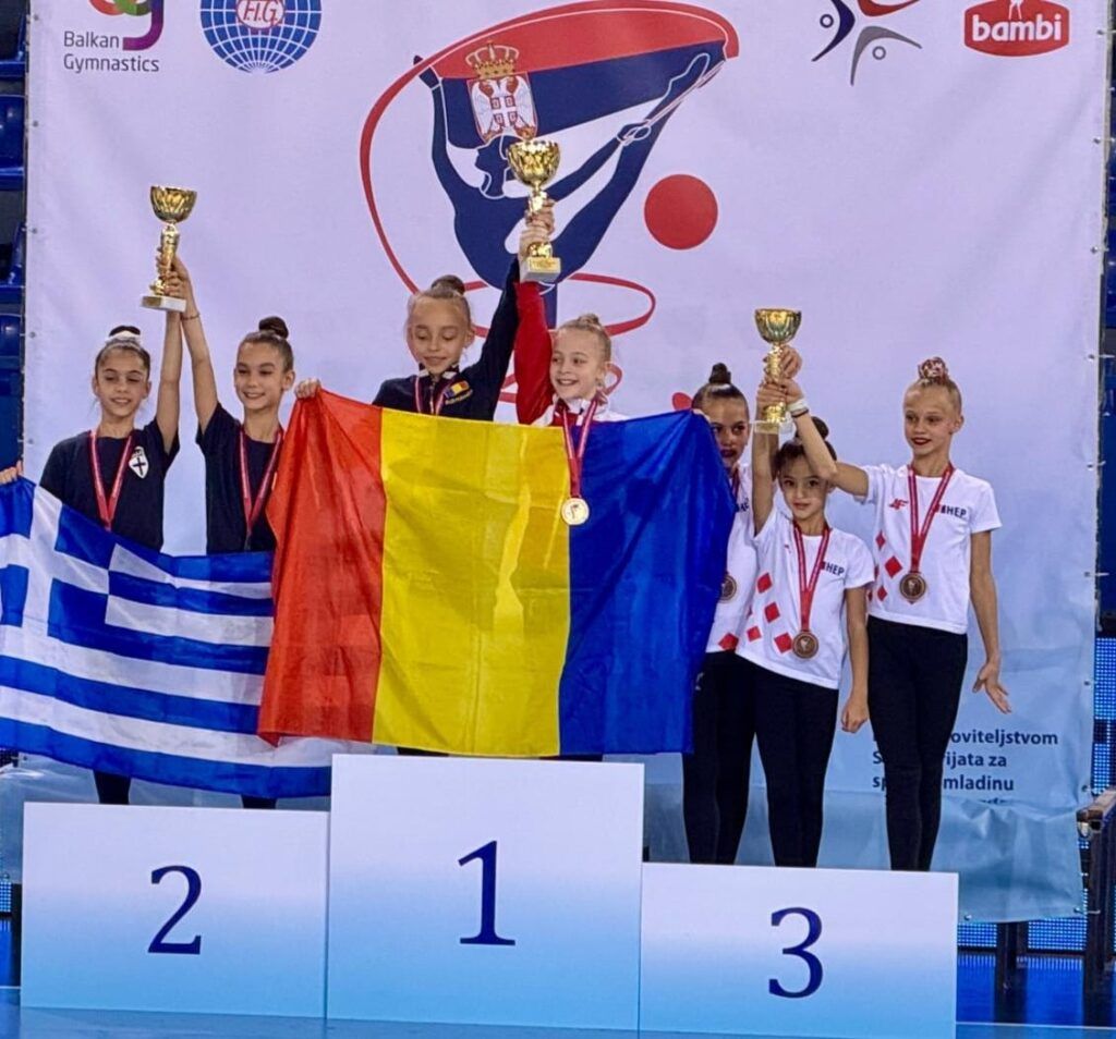 Echipa CSM Cluj la gimnastică ritmică, campioană balcanică la Belgrad 2025